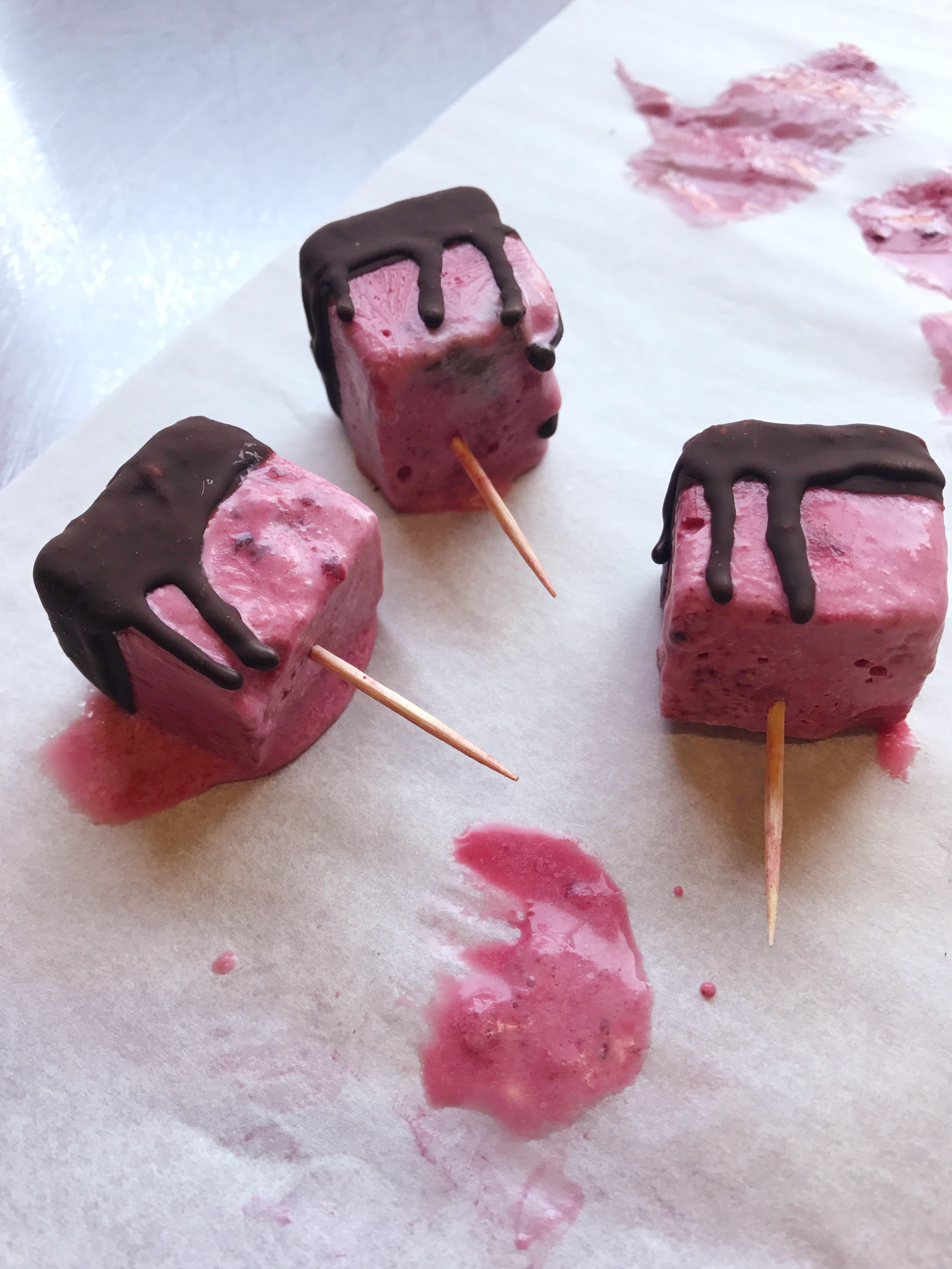 Fresh Blackberry Coconut Ice Cream Pops with Magic Shell