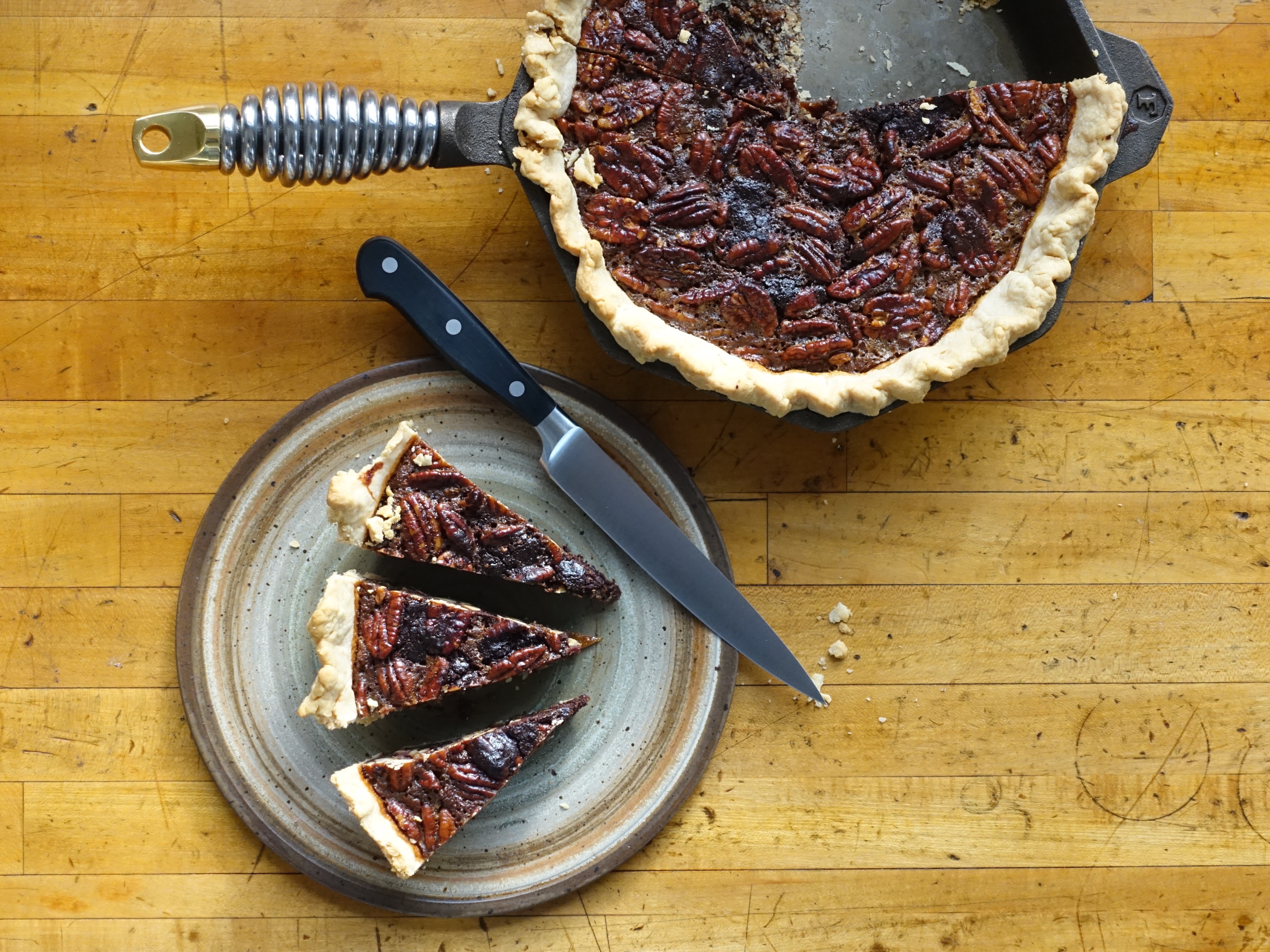 Pecan Pie with Honey Mama’s Ginger Cardamom Chocolate Chunks